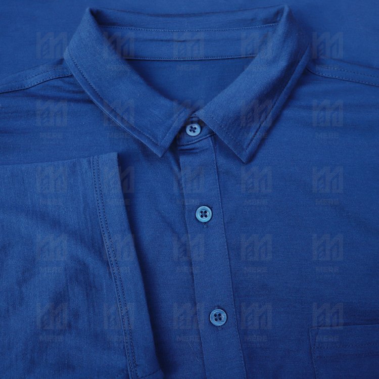Wholesale New Fashion Comfortable Custom Logo Button T-shirt Plain Mens Casual 100% Merino Wool Polo Shirts for Men