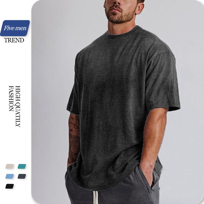 Trend unbranded logo design quality cotton luxury loose drop shoulder blank oversized custom men t shirt