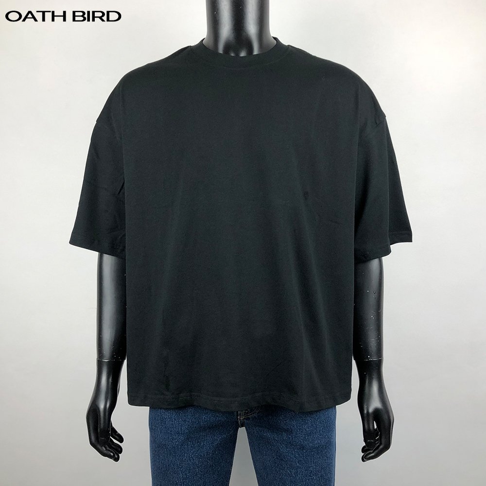 Custom Screen Printing Logo Streetwear T-shirt Men's Oversized Plain Blank T Shirt Heavyweight Cropped Boxy Fit Tshirt