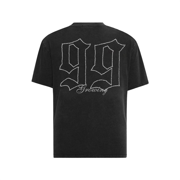 Custom Vintage Style Gradient Acid Wash Men'S T Shirts Oversized Heavyweight Hip Hop Round Neck Graphic T Shirts
