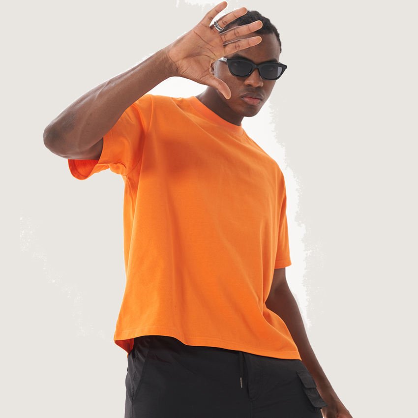crew neck heavyweight t-shirt oversized tshirt cropped boxy men t shirt for men