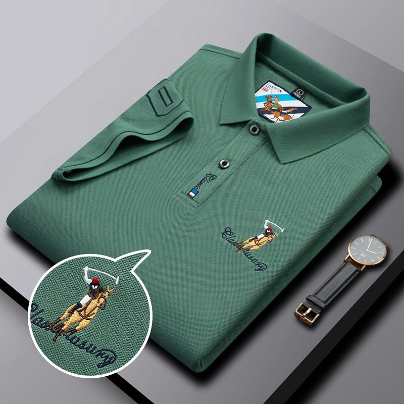 New Arrival Wholesale Custom Logo Men Clothing Solid Color Embroidery Polo Shirt Straight Short Sleeve Fashion Tshirts For Men