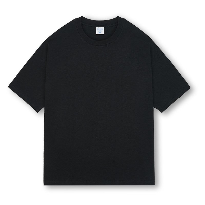 Custom short sleeves drop shoulder t shirt 250gsm plus size men s tshirt crewneck DTG printed stone washed t shirts