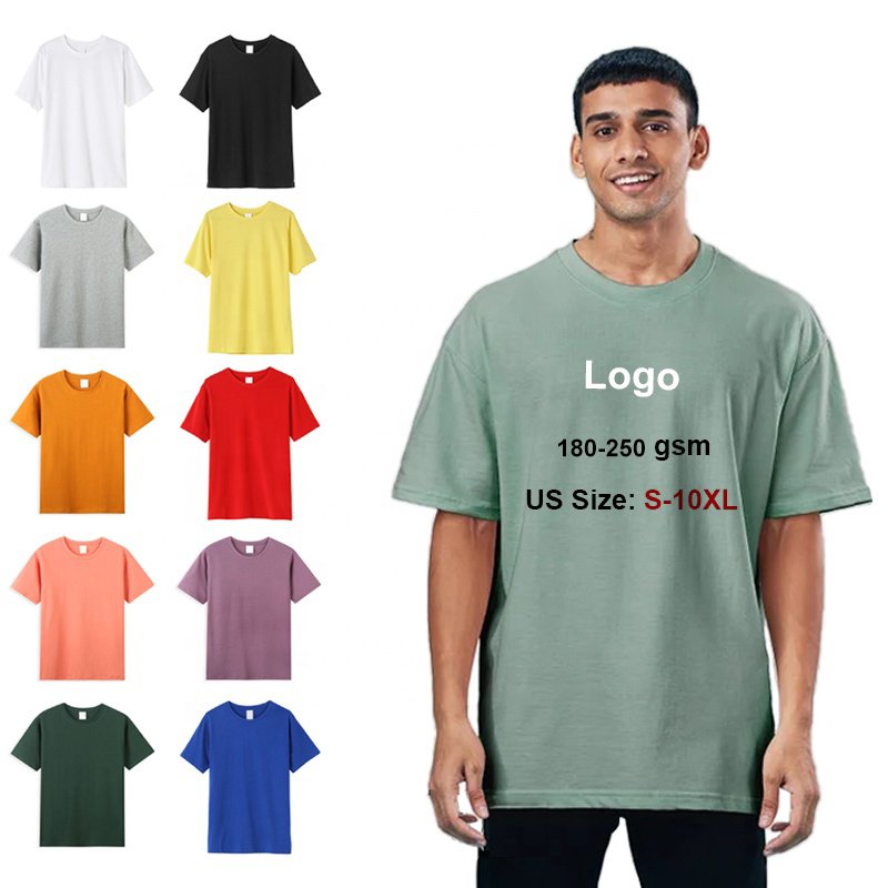 High Quality 100% Cotton Custom T Shirt For Men Blank Heavyweight T Shirt Printing Men's Oversized T-shirts