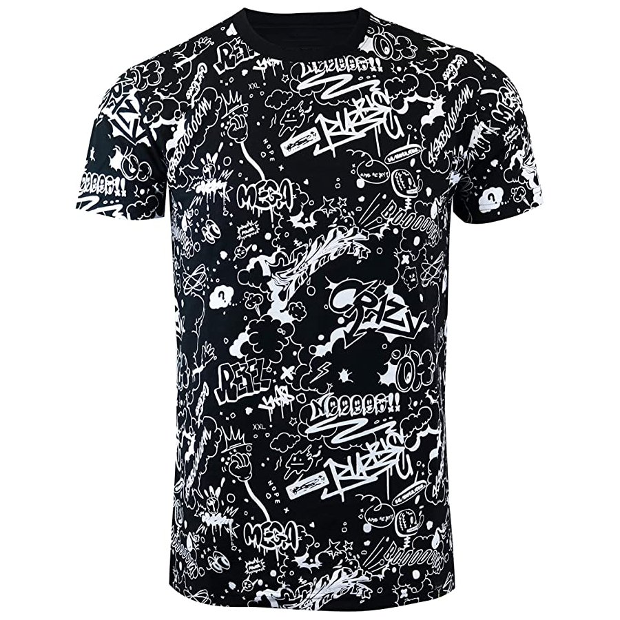 100% Premium Quality Custom Logo Oversize Cotton Polyester Graphic Printing Tee Men's T Shirt