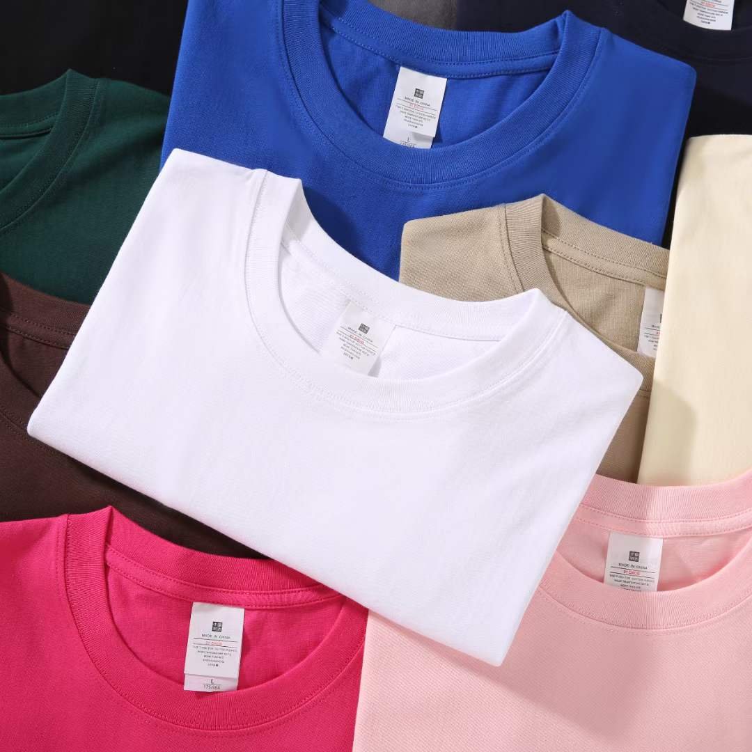 Wholesale High Quality T-shirts Custom Your Brand Logo Heavy Weight 100% Cotton Blank Men T Shirt Plain Casual Men's T-shirts
