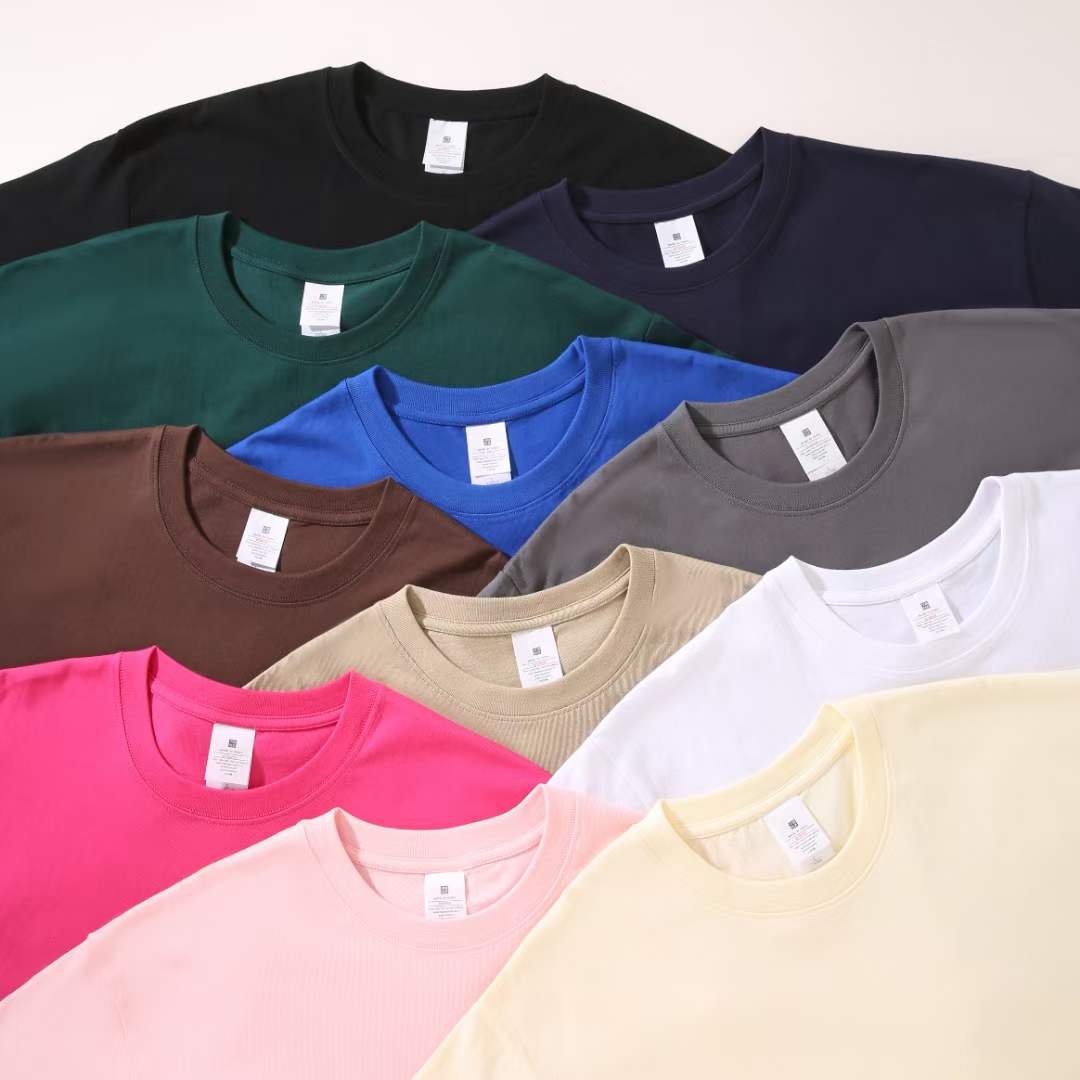 Wholesale High Quality T-shirts Custom Your Brand Logo Heavy Weight 100% Cotton Blank Men T Shirt Plain Casual Men's T-shirts