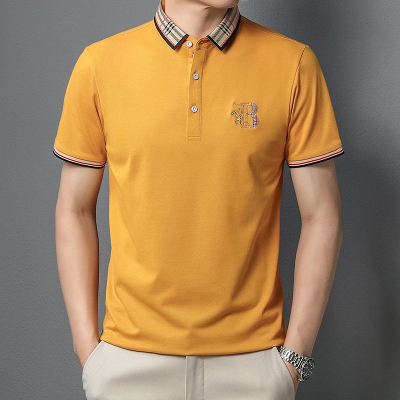 2024 new summer custom logo golf men's polo shirt 50% Cotton 50% polyester men polo t shirt with logo t shirt