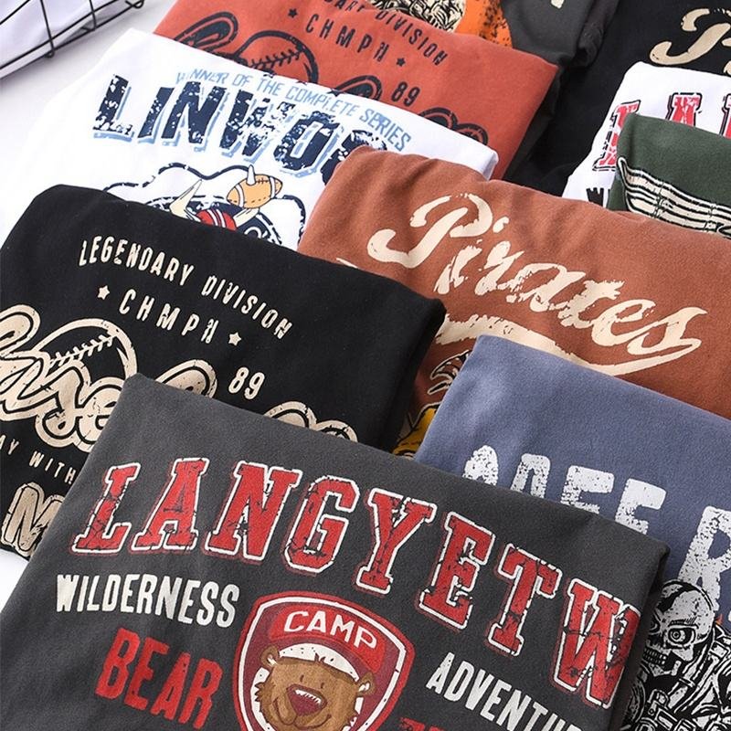Wholesale Custom Your Brand Logo Clothing Tshirt Blank Men T Shirt Plain Casual Men's T-shirts