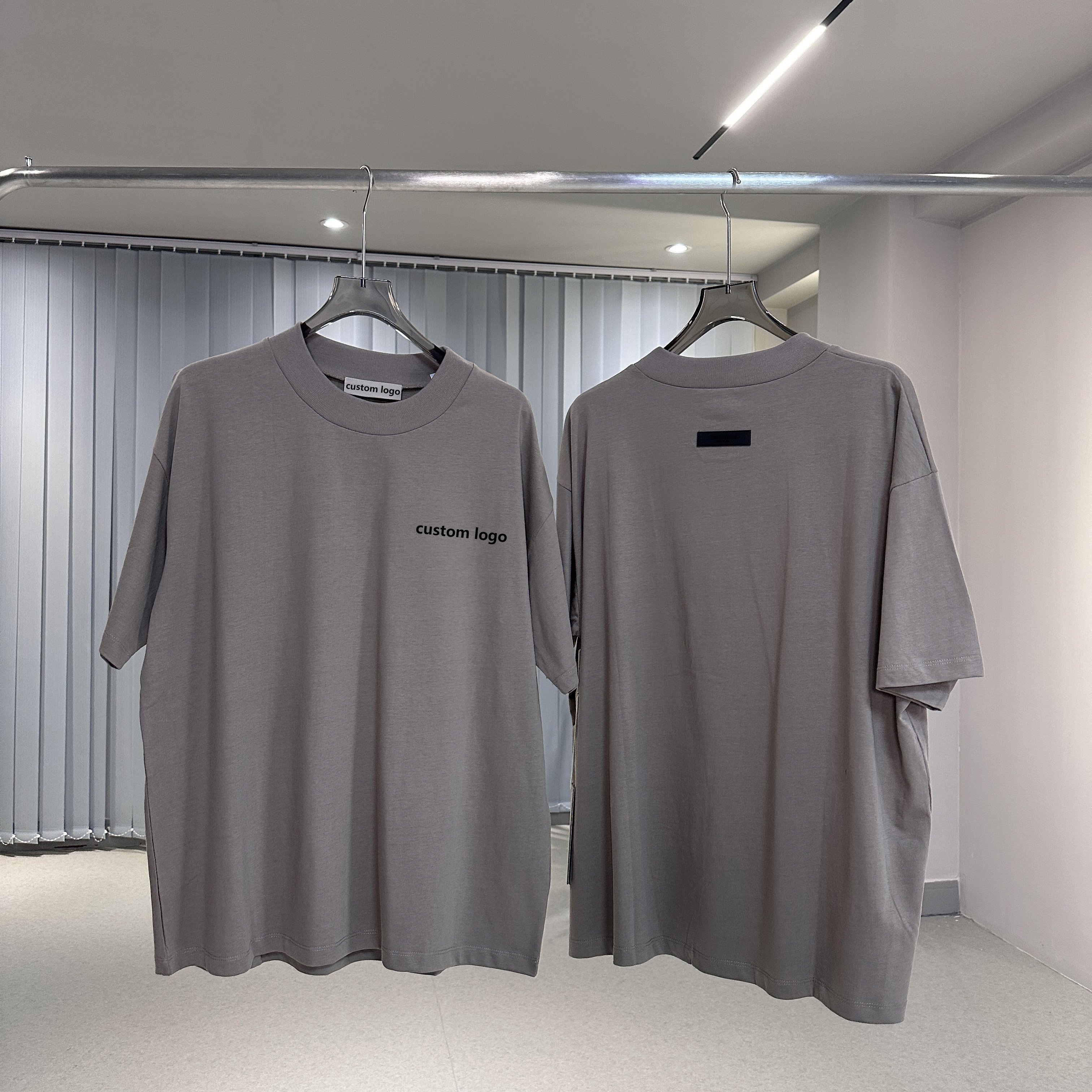 SS22 Men's T-shirts Wholesale 100% Cotton Heavyweight Summer Flock microlabel printing Unisex Oversized Tshirts