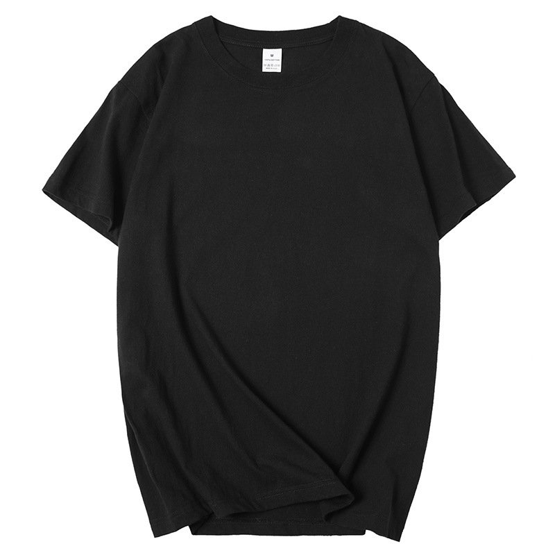 Custom Unisex T-shirt Short Sleeve Men Tee Print Wholesale Men's Plain 100% Cotton Black White Pima cotton t shirt