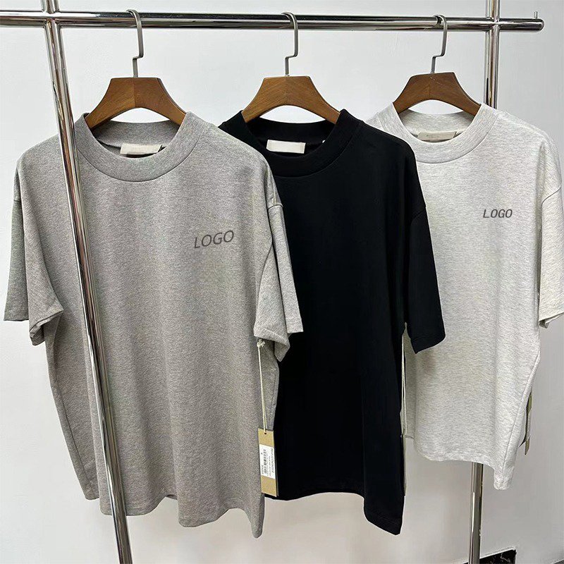 Wholesale SS22 Men's T-shirts Plus Size 100% Cotton Heavyweight Summer Flock Printing Custom LOGO Unisex Oversized Tshirts