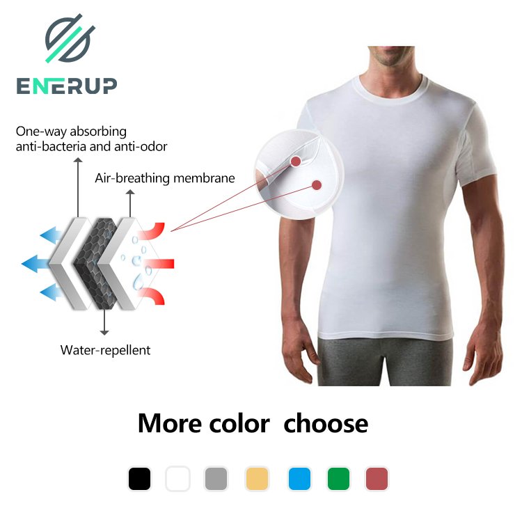 Enerup ODM/OEM Bamboo Viscose Breathable Gym Clothing White cotton Bamboo Viscose V Neck Men's Undershirts Sweatproof T Shirts