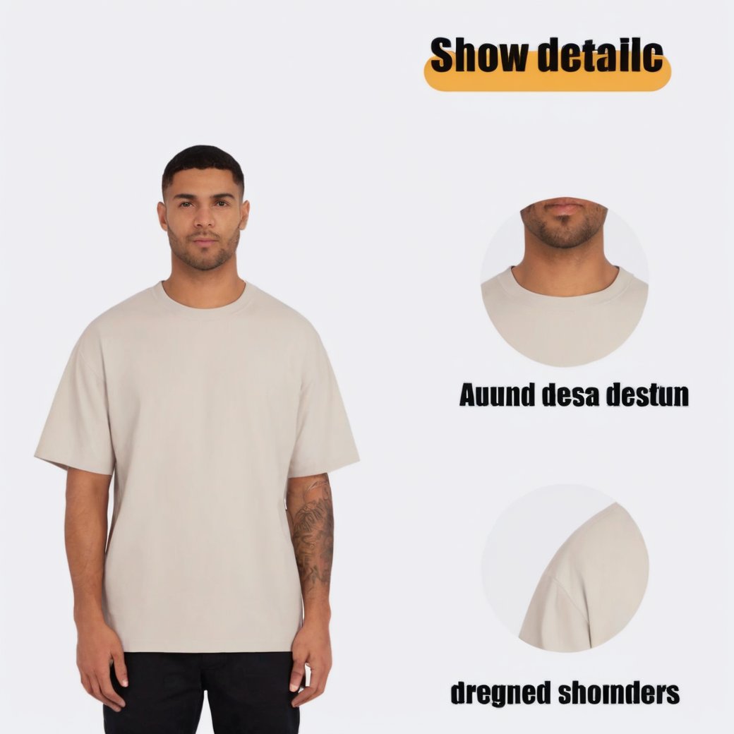 men's t-shirt 100% cotton dropped shoulders heavyweight oversized t-shirt high quality plain streetwear blank t-shirts for men
