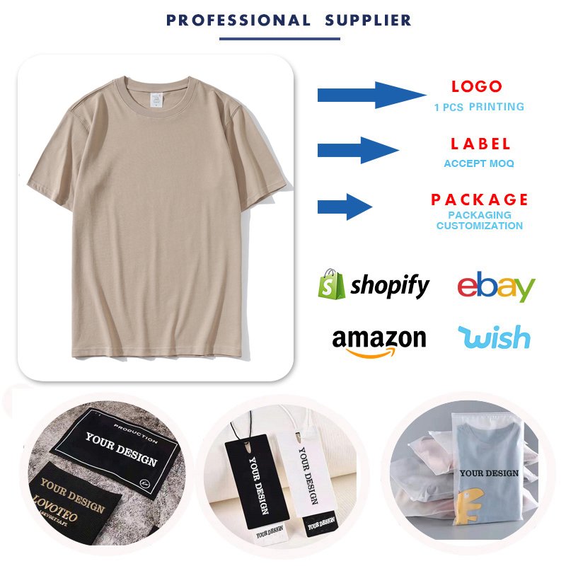 Hot Sale High Quality 210 Gsm T-Shirt Custom Logo Printing 100 Cotton Men Blank T Shirt