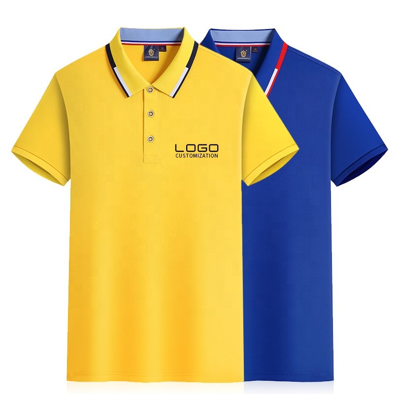Business polo shirt 2023 spring and summer new pure color leisure polo shirt lapel embroidered polo shirt men's wear