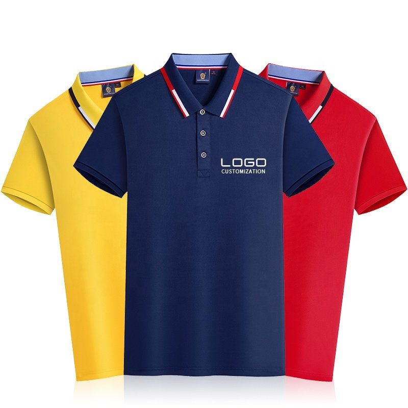 Business polo shirt 2023 spring and summer new pure color leisure polo shirt lapel embroidered polo shirt men's wear