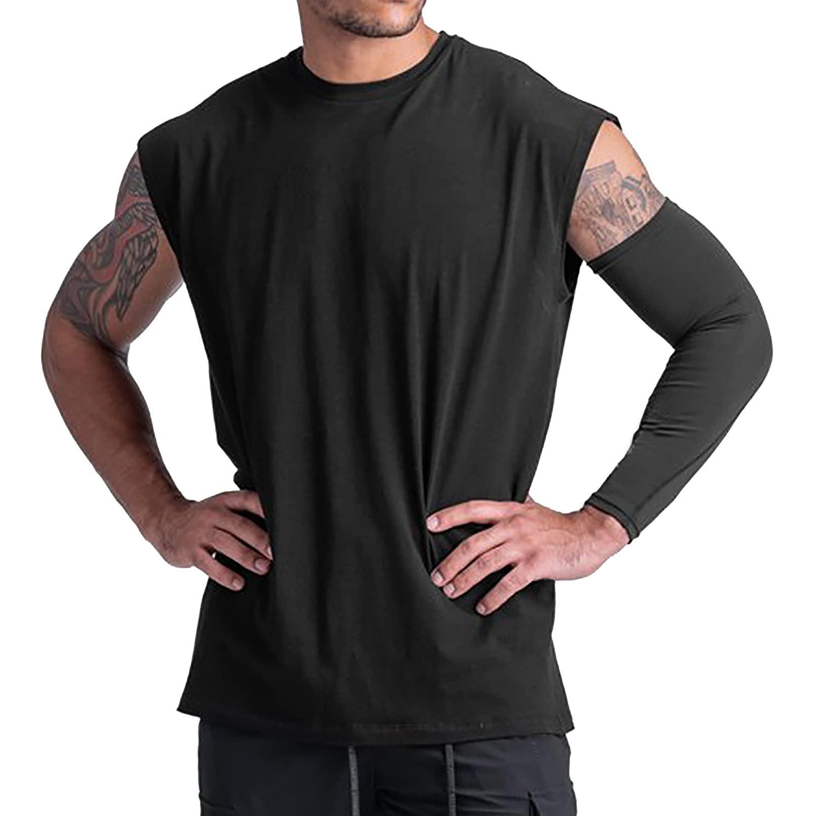 Men's Workout Tank Tops Gym Muscle Tee Fitness Bodybuilding Sleeveless T Shirts