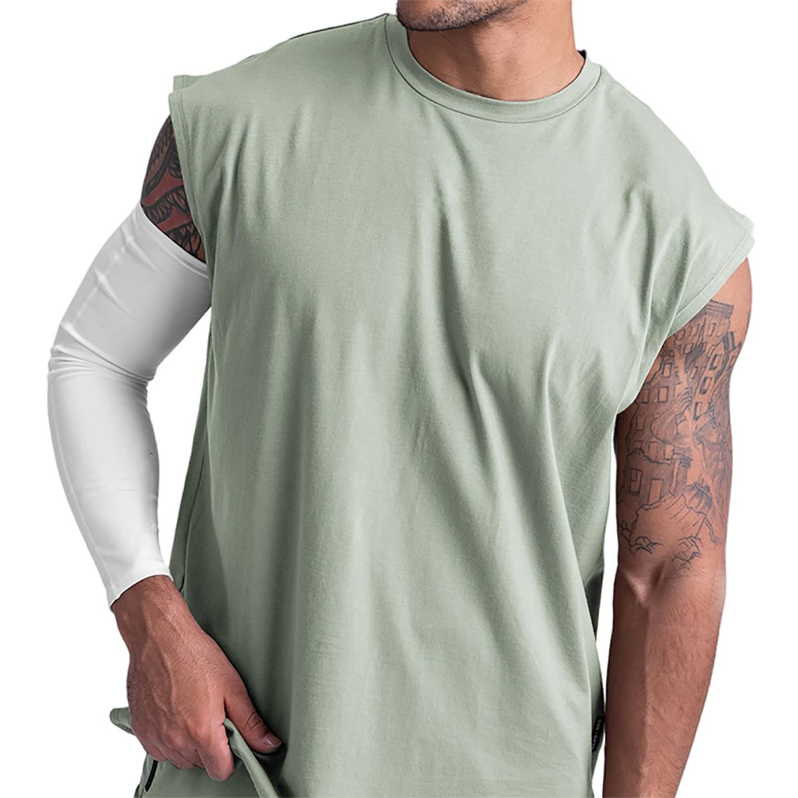 Men's Workout Tank Tops Gym Muscle Tee Fitness Bodybuilding Sleeveless T Shirts