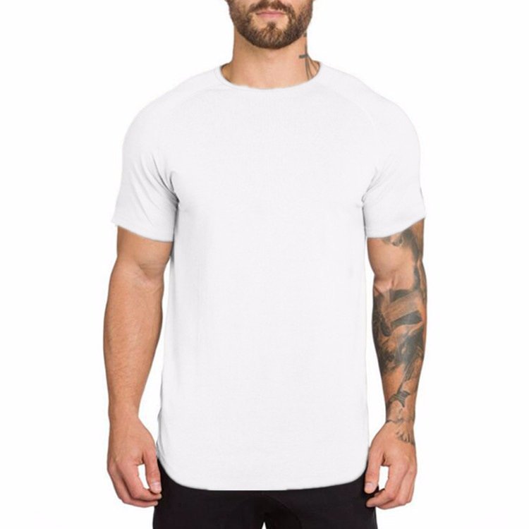 Men'S Summer Tshirt Short Sleeve Solid Color Breathable Quick-Drying Sport Running custom Fitness Gym T Shirt