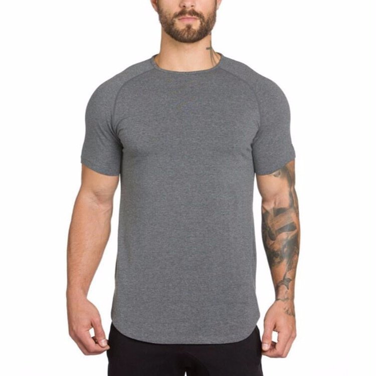 Men'S Summer Tshirt Short Sleeve Solid Color Breathable Quick-Drying Sport Running custom Fitness Gym T Shirt