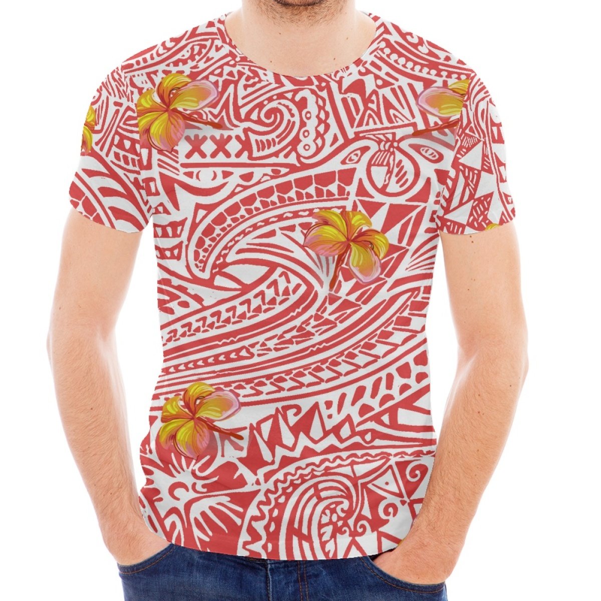 Plus Size Men's Sublimation Printed T-shirts Print On Demand Summer Short Sleeve Clothing Polynesian Samoan Designer T Shirts
