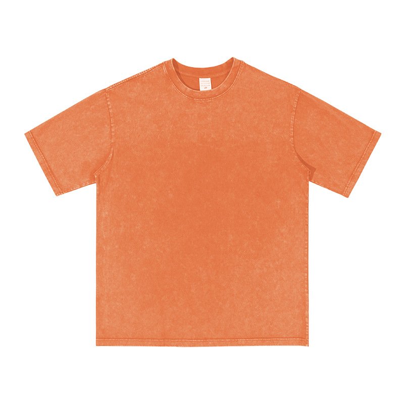300G heavy 100% cotton vintage t-shirt washed and worn short sleeve custom logo plus size men's t-shirts