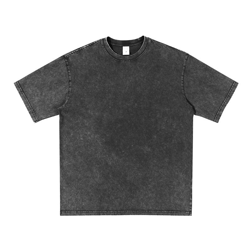 300G heavy 100% cotton vintage t-shirt washed and worn short sleeve custom logo plus size men's t-shirts