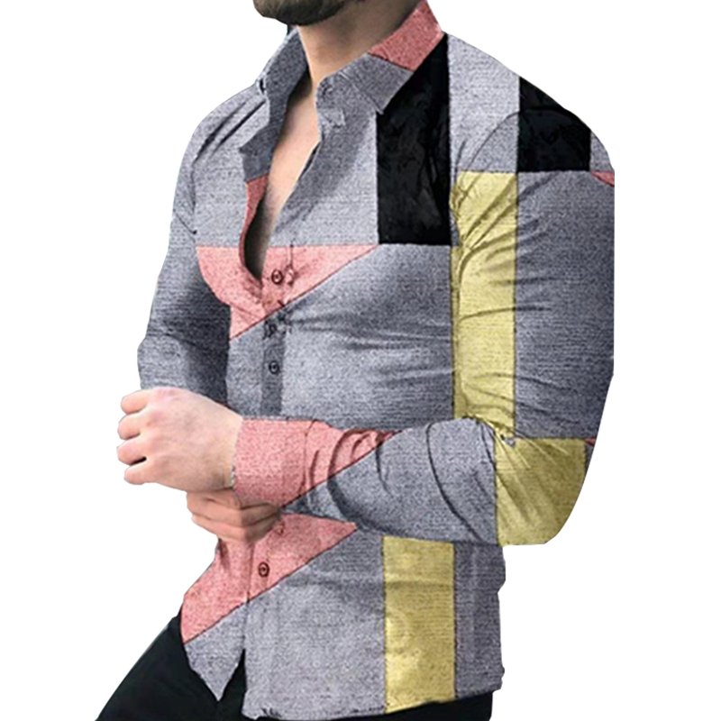 Men's Stretch Wrinkle Free Dress Shirts Formal Wedding Prom Long Sleeve Slim Fit Button Up Shirt