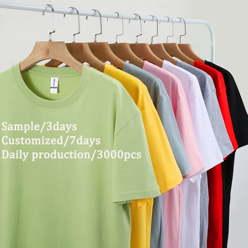 Hand Tear Label European Size High Quality 100%Cotton Custom T Shirt For Men Blank Heavyweight T Shirt Printing Men's T-shirts