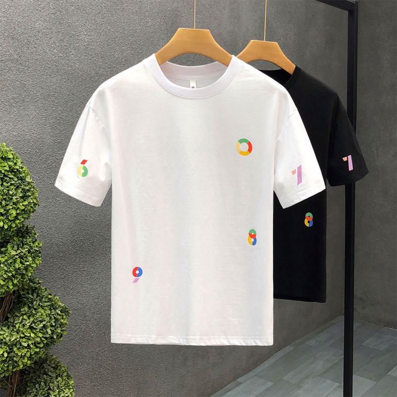 Wholesale Brand Cotton 100% Short-sleeved Summer Men's T-shirt Men's Solid Color Designer Brand T Shirt