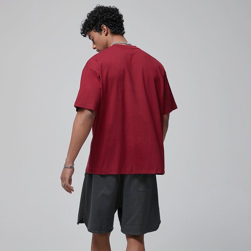 Customize Digital Printing Logo 230gsm Men Plain O-neck Tshirt Oversized Drop Shoulder T-shirt Heavy Weight T Shirt For Men