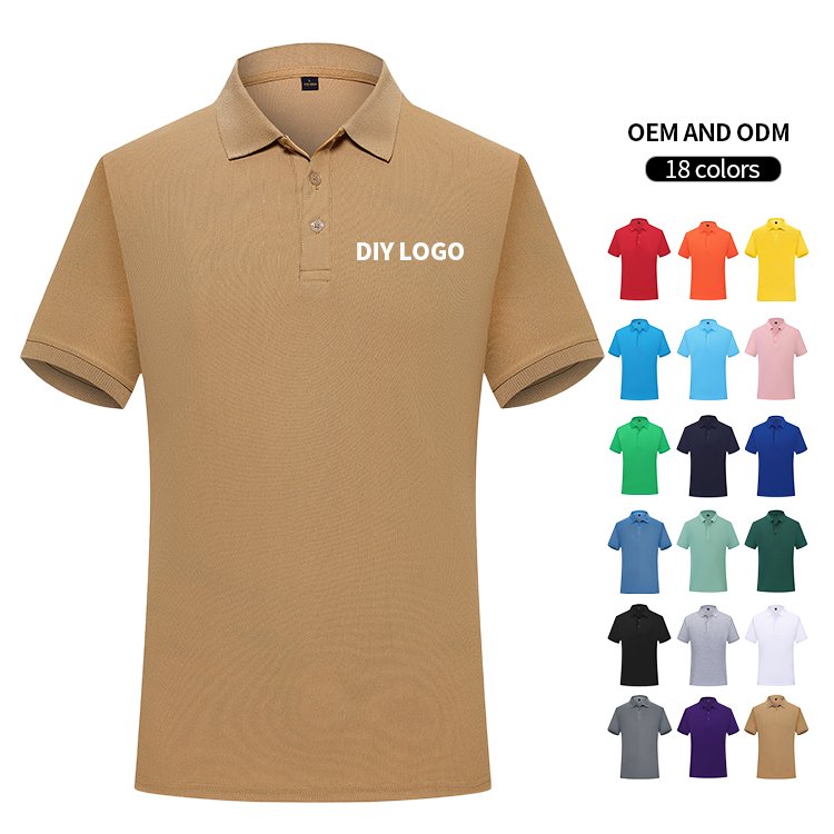 Wholesale Blank Customized Embroidered Logo Men's T-shirt High Quality Cotton Work Clothes Uniform Custom Men's Polo Shirts