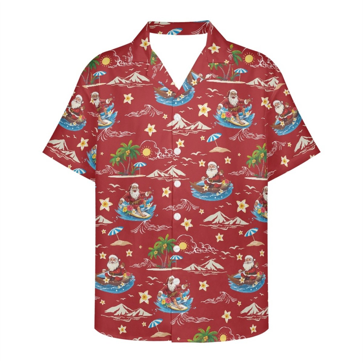 Drop Shipping Hawaiian Shirt Custom Polynesian Christmas Print Men's Floral Shirts Button Up Tropical Holiday Beach Shirts