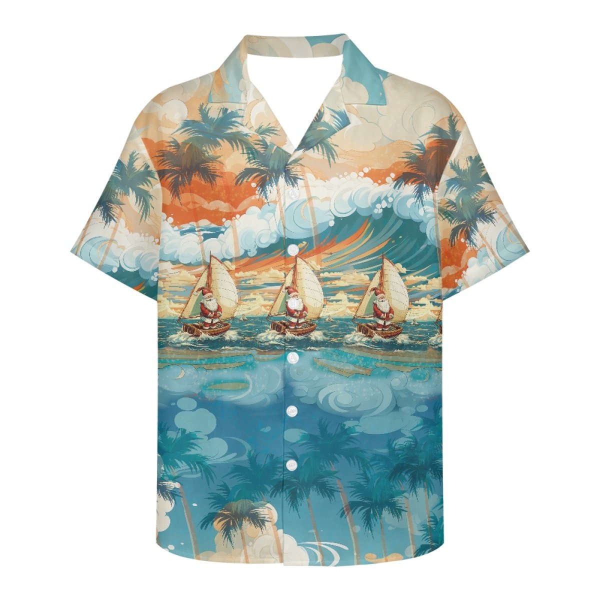 Drop Shipping Hawaiian Shirt Custom Polynesian Christmas Print Men's Floral Shirts Button Up Tropical Holiday Beach Shirts