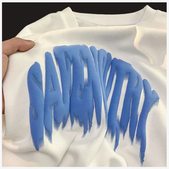 Wholesale Custom LOGO 3D puff printing 100%Cotton Heavyweight puffer T shirt Oversized High Quality Men's T-Shirt