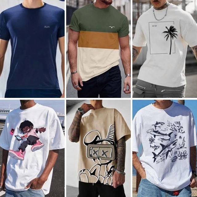Wholesale inventory of short sleeved men's t-shirts summer fashion top loose and casual men's t-shirts randomly shipped