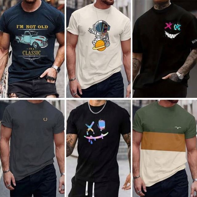 Wholesale inventory of short sleeved men's t-shirts summer fashion top loose and casual men's t-shirts randomly shipped