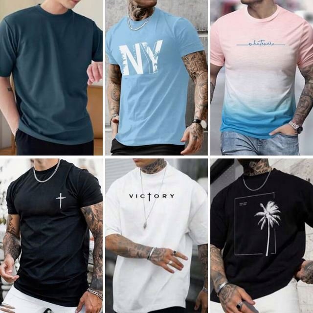 Wholesale inventory of short sleeved men's t-shirts summer fashion top loose and casual men's t-shirts randomly shipped