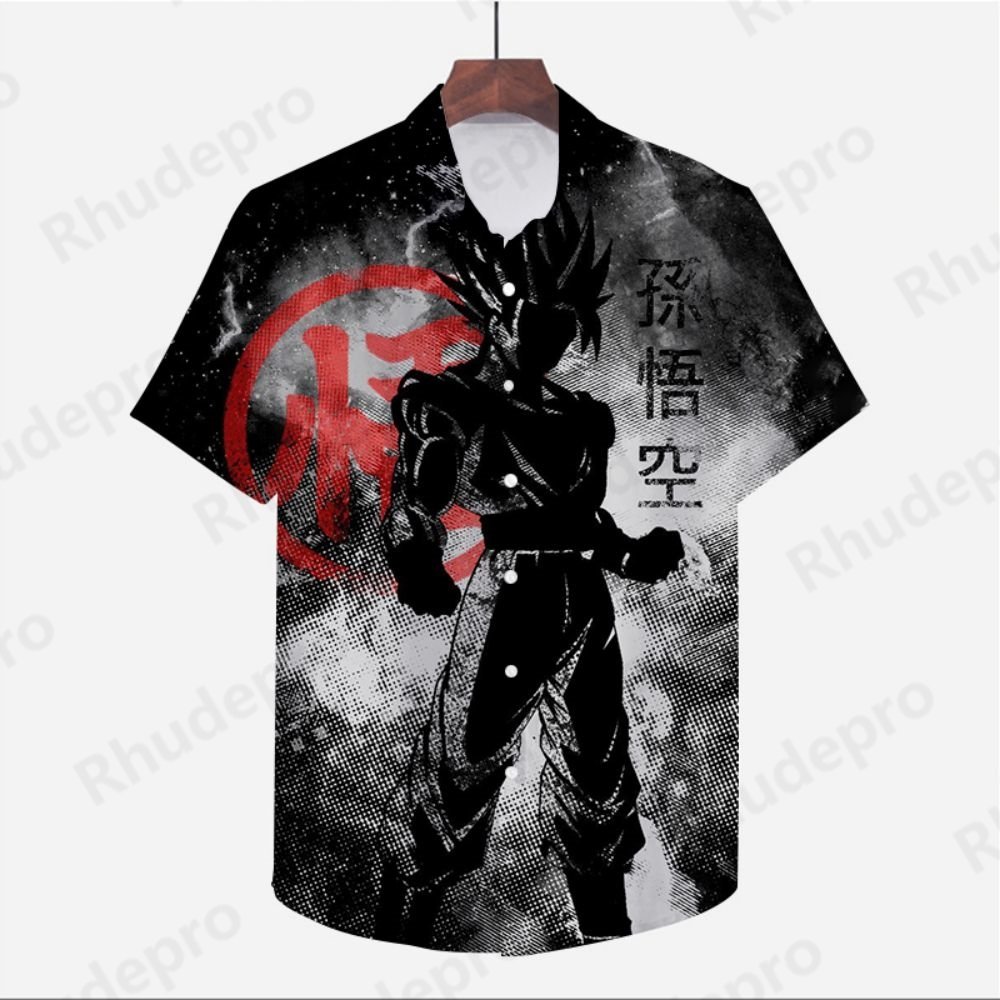 Men's Clothes Seaside Trip Dragon Balls Shirt Cool Beach Style Anime High Quality Streetwear Summer Goku Fashion 2024 Y2k