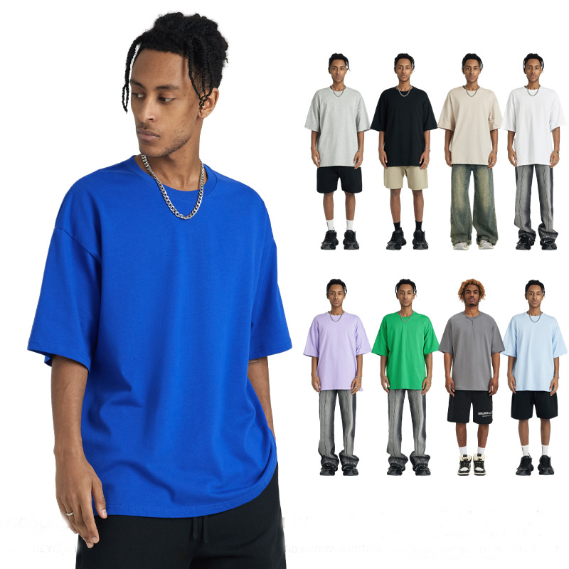 Custom Logo Heavy Weight Tshirts Tee Shirt 100% Cotton Plus Size Men's T-shirt 280GSM Cotton Oversized Plain T Shirts