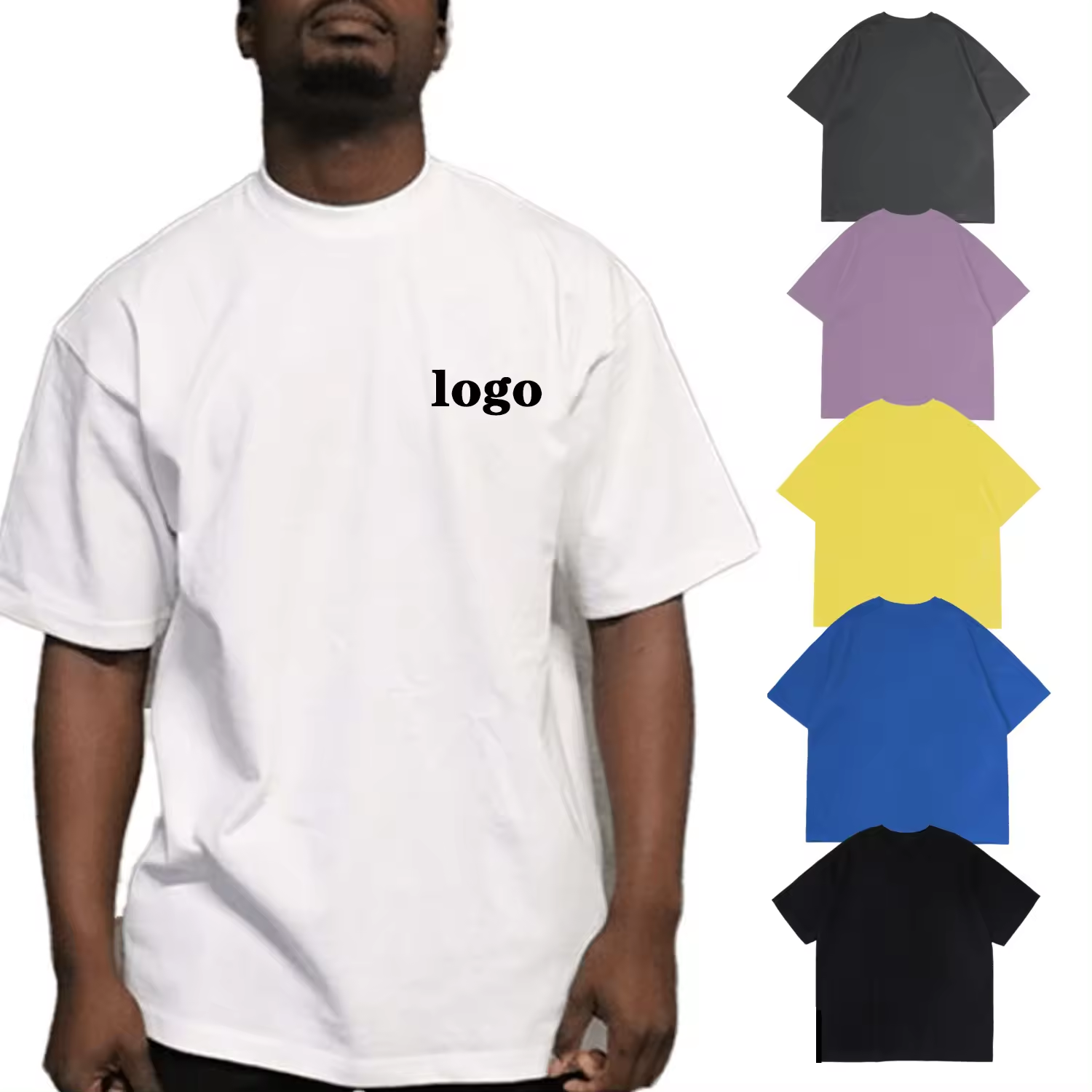 Custom Logo Heavy Weight Tshirts Tee Shirt 100% Cotton Plus Size Men's T-shirt 280GSM Cotton Oversized Plain T Shirts