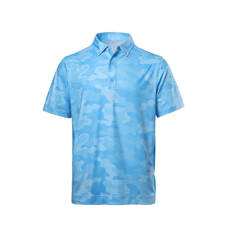 New Custom Made Golf Polo Shirt Polyester Plus Size Short Sleeve Men's Camouflage Pattern Polo Shirts