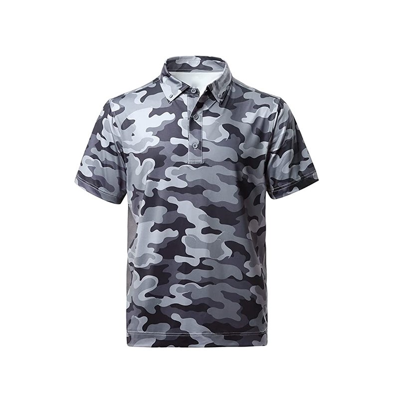 New Custom Made Golf Polo Shirt Polyester Plus Size Short Sleeve Men's Camouflage Pattern Polo Shirts