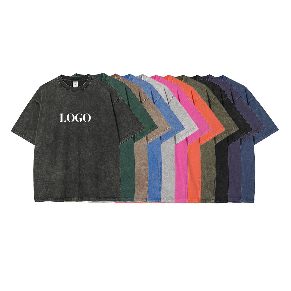 Custom Embroidered DTF DTG Silk Screen Printed Cotton Jersey Fabric Plain Blank Men Oversized Heavyweight 250GSM T-Shirt