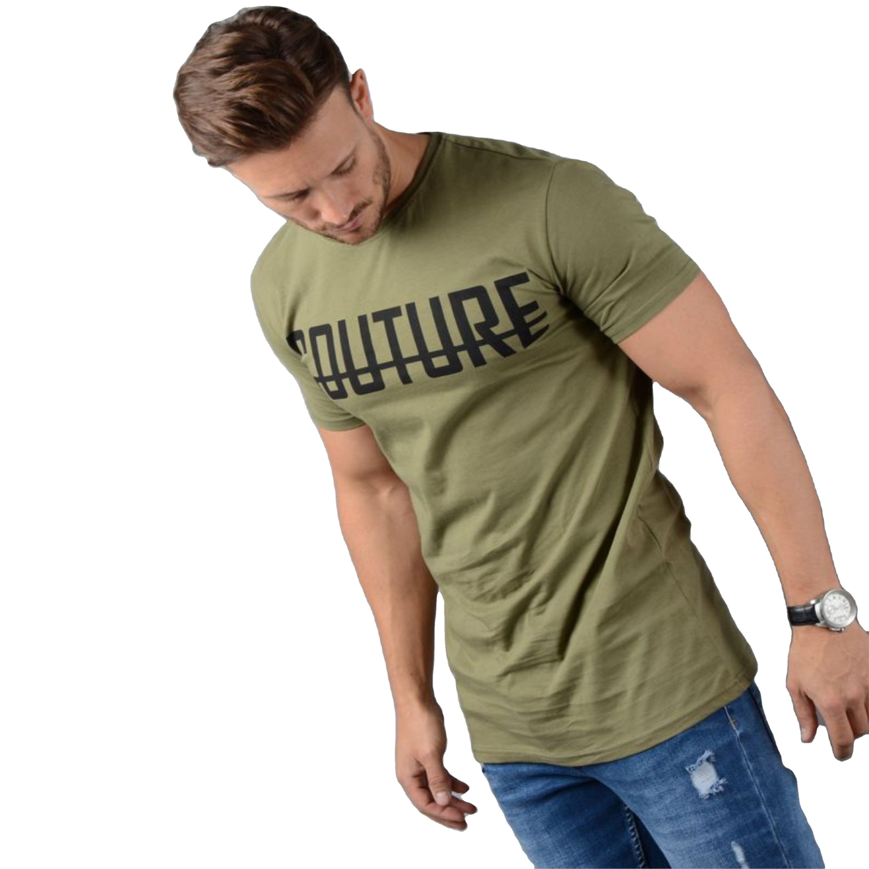 Wholesale Men's Breathable Plain Longline Green T-Shirt: Fashionable Design Direct from Manufacturer at Factory Price