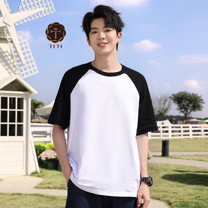 Top Quality Unisex Raglan Sleeves Tee Blank Oversized Custom Crew Neck Men's T Shirt