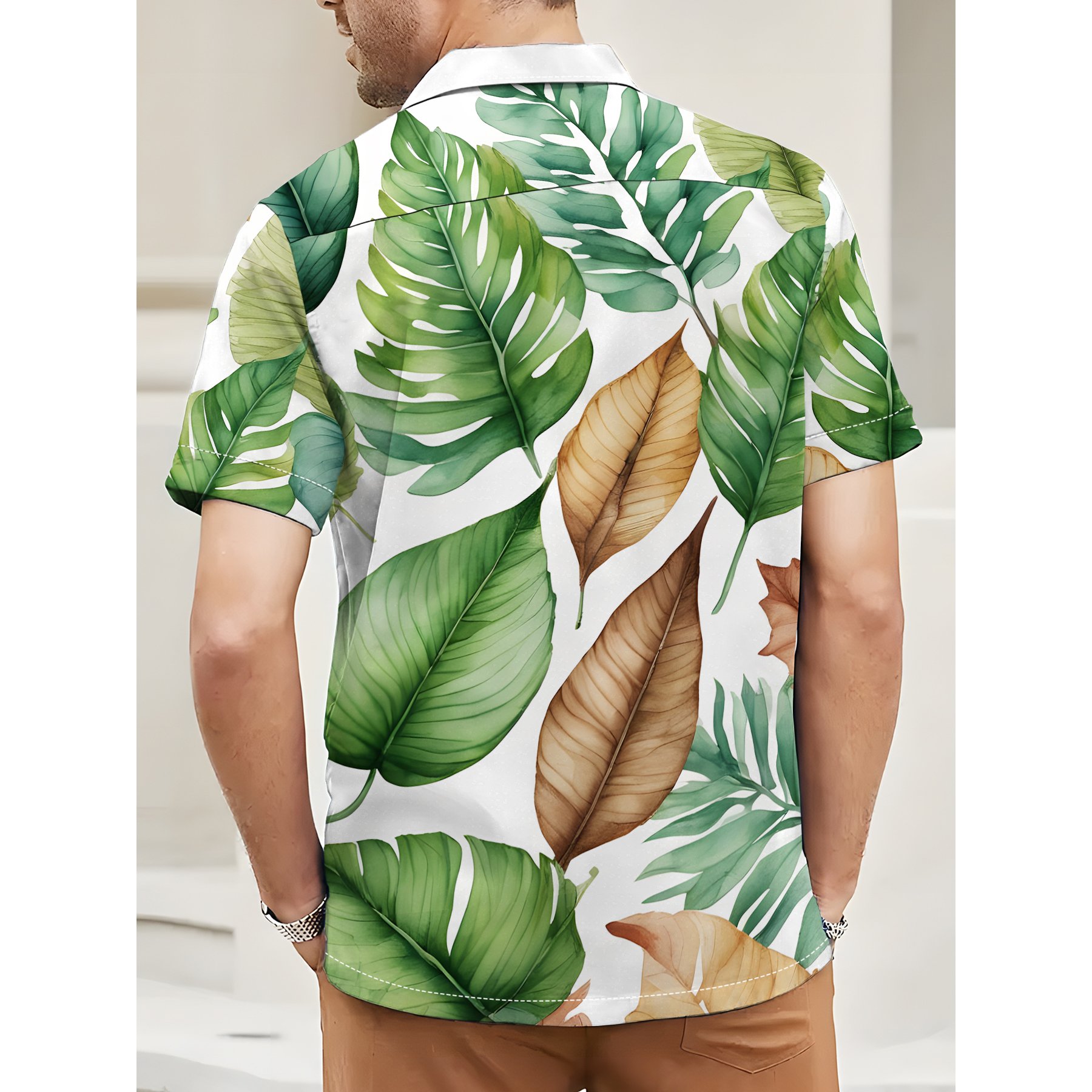 2024 Short Summer Fashion Men's Hawaiian Shirt Casual Vacation Beach Men's T-shirt Top Loose Oversized Men's Clothing