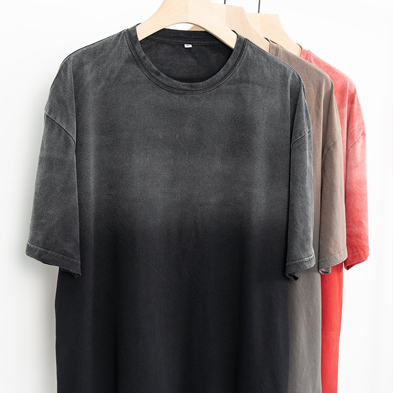 high quality fashion sunfaded tshirt streetwear wash fade men's t-shirts custom logo cropped t shirts for unisex