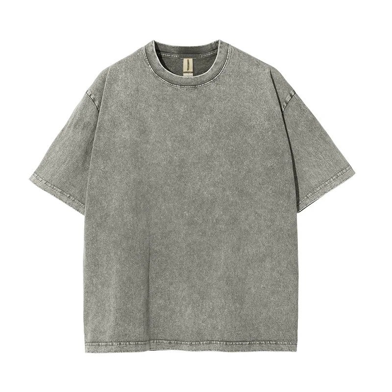 Men Distressed Heavyweight Cotton Blank Oversized Tshirt 100% Cotton For Men's T-shirt Custom Logo Vintage Acid Washed T Shirt